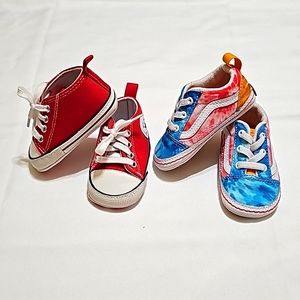 Vans Old Skool Infant and Red Sneaker Shoe Bundle